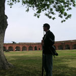 Soldier inside Fort Pulaski