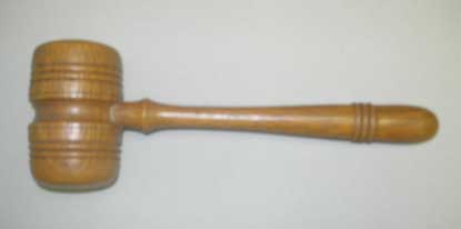 gavel used by Judge Parker