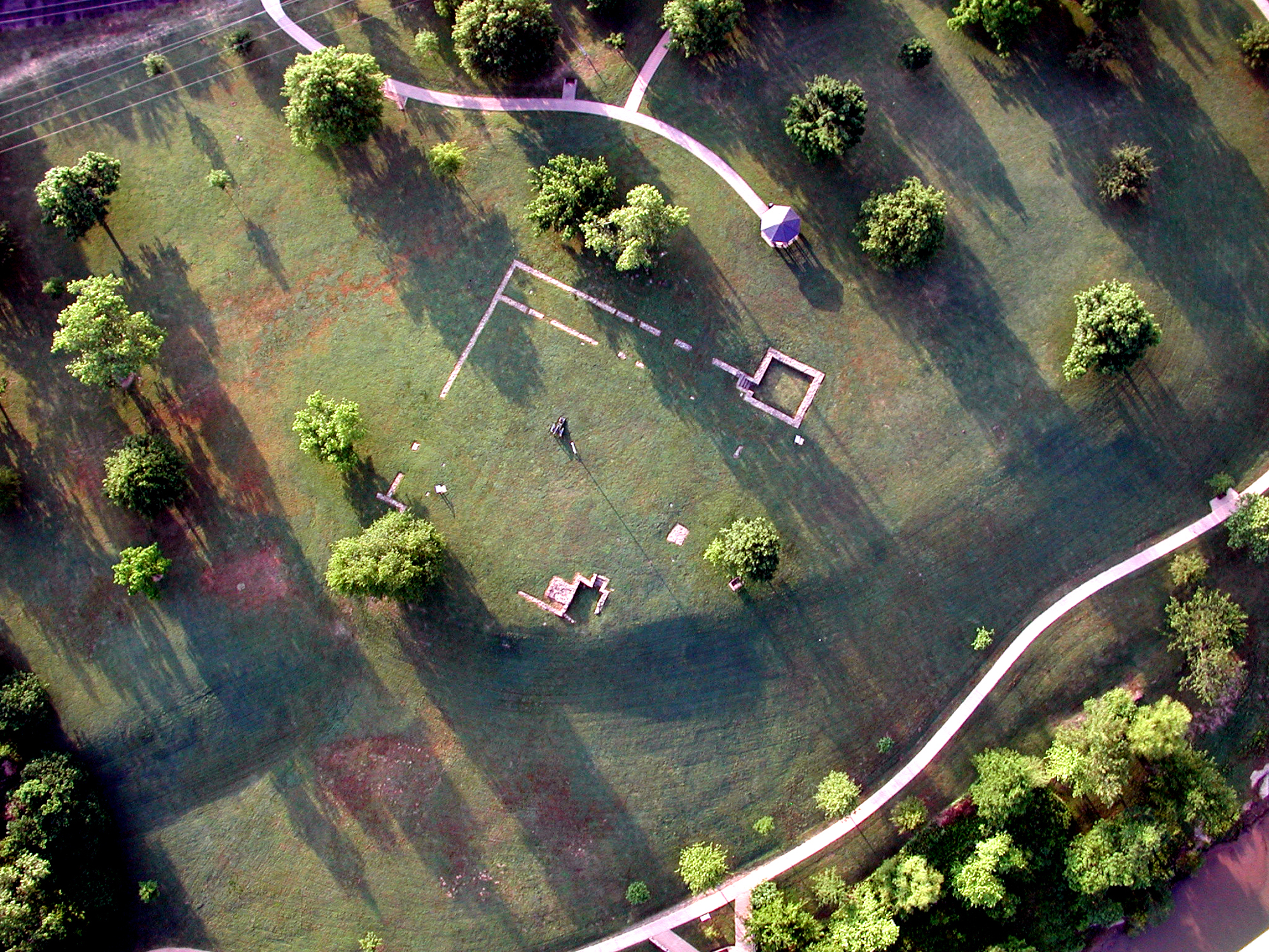 Aerial view of the remains of the First Fort Smith.