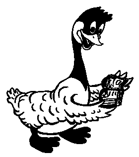 Gregg C. Goose, Ft. Stanwix NM Junior Ranger mascot, reads a book