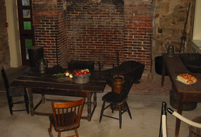 Kitchen chairs and table from the Arlington House on display at Friendship Hill