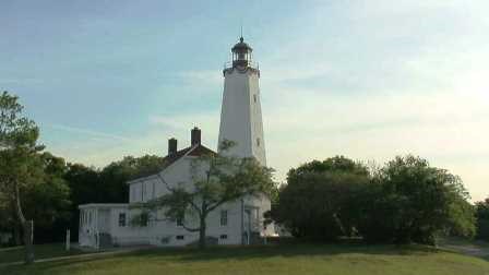 An image of the Sandy Hook Lighthouse, courtesy of Sandy Cam.