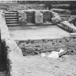 Birth house foundation excavated in 1936.