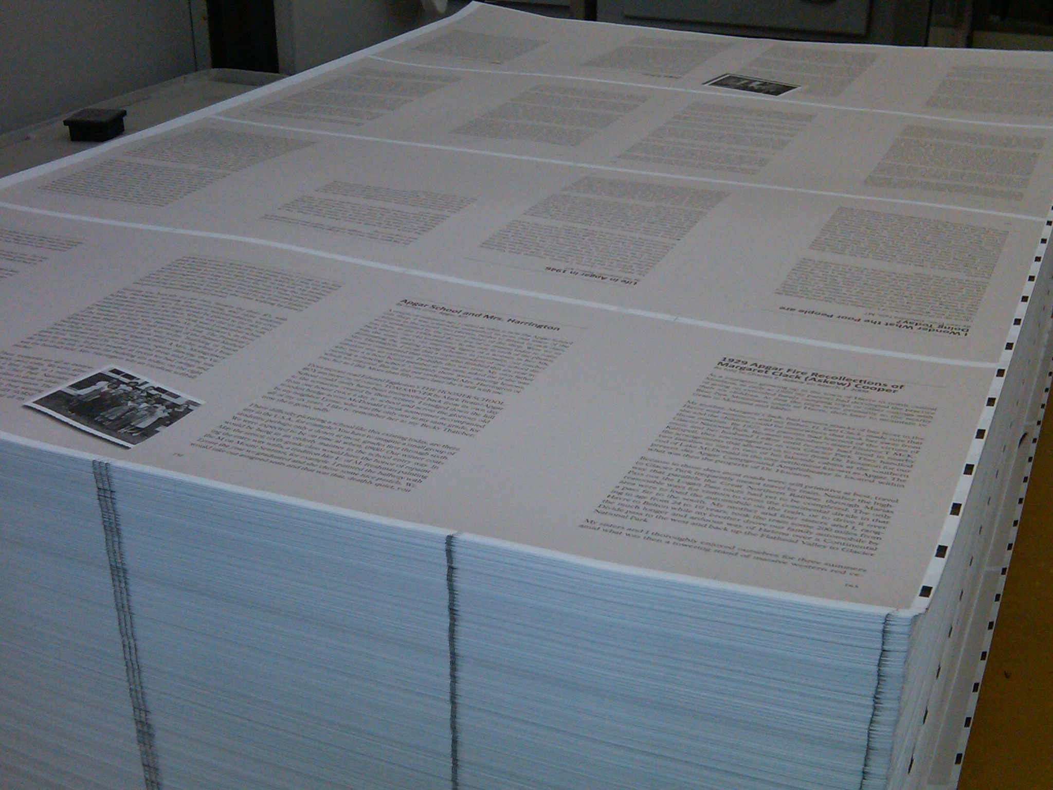 Commemorative story book in the print process.