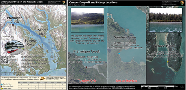 thumbnail image of camper drop-off and pick-up map. This thumbnail image is a reference-only screenshot and not intended for use.