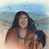illustration of Native American mother and child