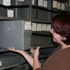 park archivist working with historic files