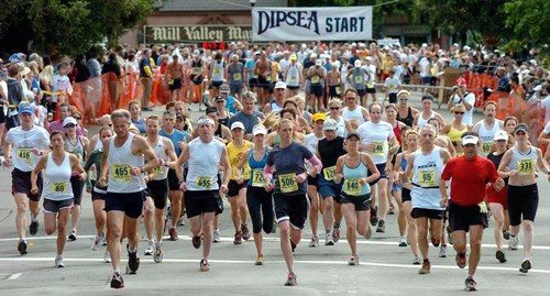 runners start the Dipsea Race