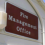 Fire Management Office Sign at Fort Cronkhite in the Marin Headlands.