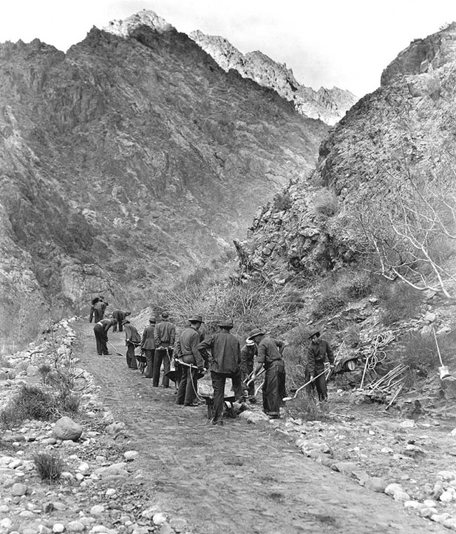 CCC working on the Kaibab trail, 1935.