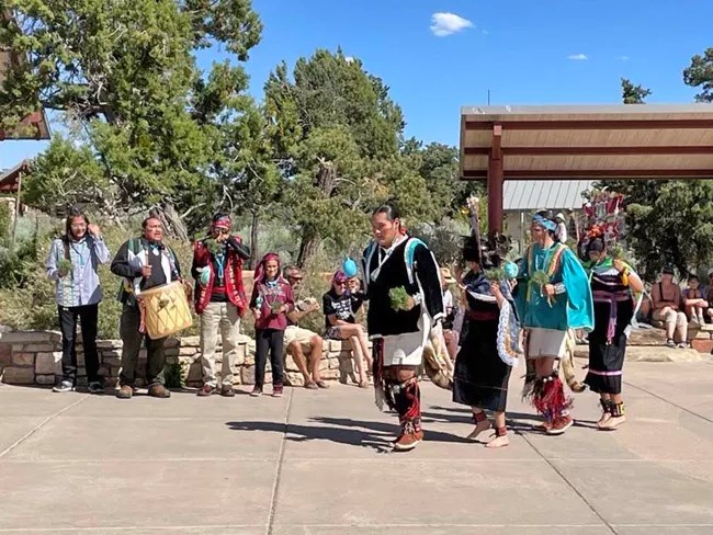 Dancers perform at the visitor center