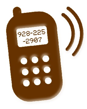 cell phone with 928-225-2907 displayed