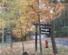 Photo of Ranger station sign in the Fall.