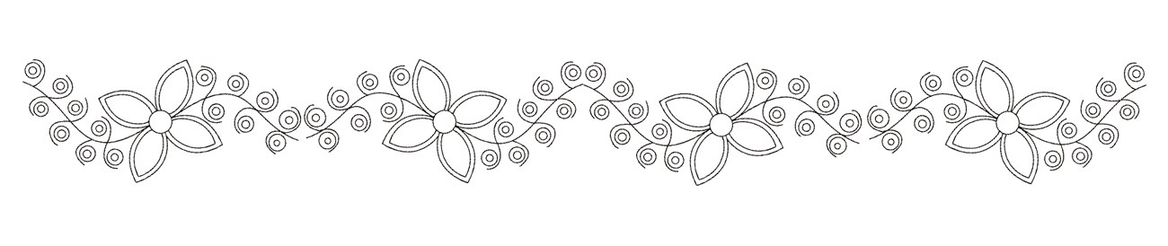 Line drawing of Ojibwe-style flowers.