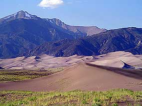 Migrating dune on sand sheet