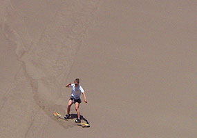 Woman sandboarding