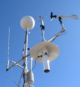 Temperature and wind sensors at Cove Mountain.