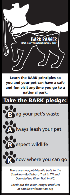 Black and white image of a dog with a list of BARK principles below