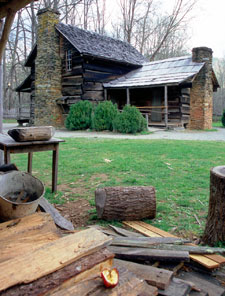 The John Davis house at the Mountain Farm Museum.