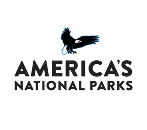 Logo for America's National Parks Store featuring a flying bald eagle