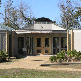The Visitor Contact Station at Davis Bayou in Ocean Springs, Mississippi.