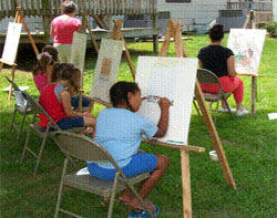Artists enjoying a beautiful day at the park