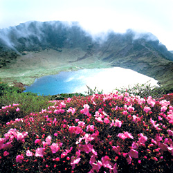 Looking at the lake in Mt. Hallason,
