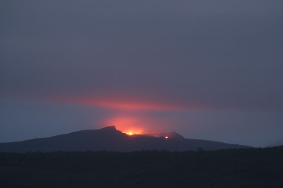Pu`u `O`o view from Pu`u Huluhulu before the collapse