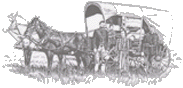 Drawing of Pioneers and Covered Wagon
