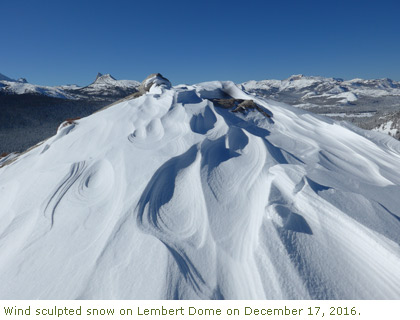 Wind Blown Snow on Lembert Dome