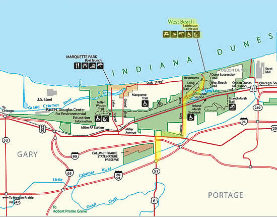 image of a map with driving route to west beach highlighted
