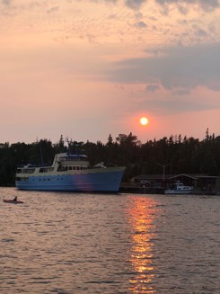 RANGER III ferry docked with sunset