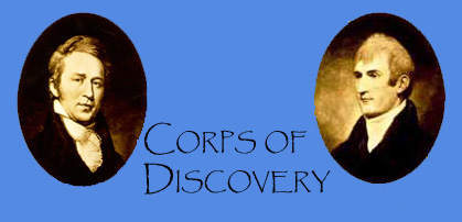 Corps of Discovery banner with pictures of William Clark and Meriwether Lewis