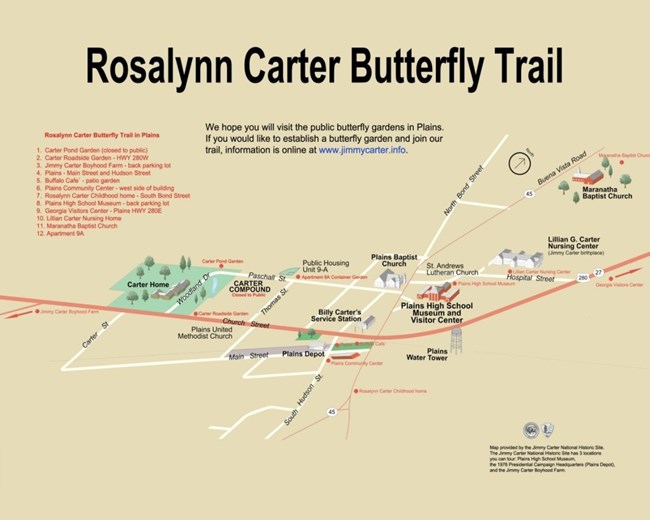 Rosalynn Carter Butterfly Trail Map