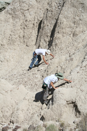 Image of paleontologists doing field work.
