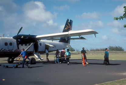 Small aircraft serve Kalaupapa daily.