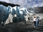 Visitors on the new spur trail at Exit Glacier