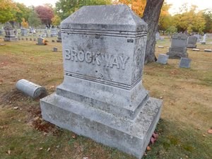 Grave marker with the last name "Brockway"