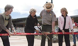 Ribbon-cutting for the dedication of the new park Visitor Center in 2004