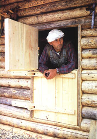 The dutch door on Dick Proenneke's cabin is a unique architectural touch.