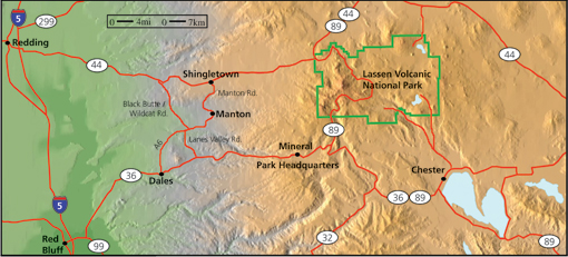 State Map Showing Lassen's Location