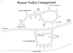 click here to view larger image (map of Warner Valley campground)