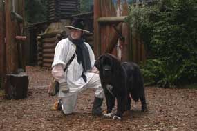 Dolly plays the role of Seaman in Fort Clatsop's Living History Program