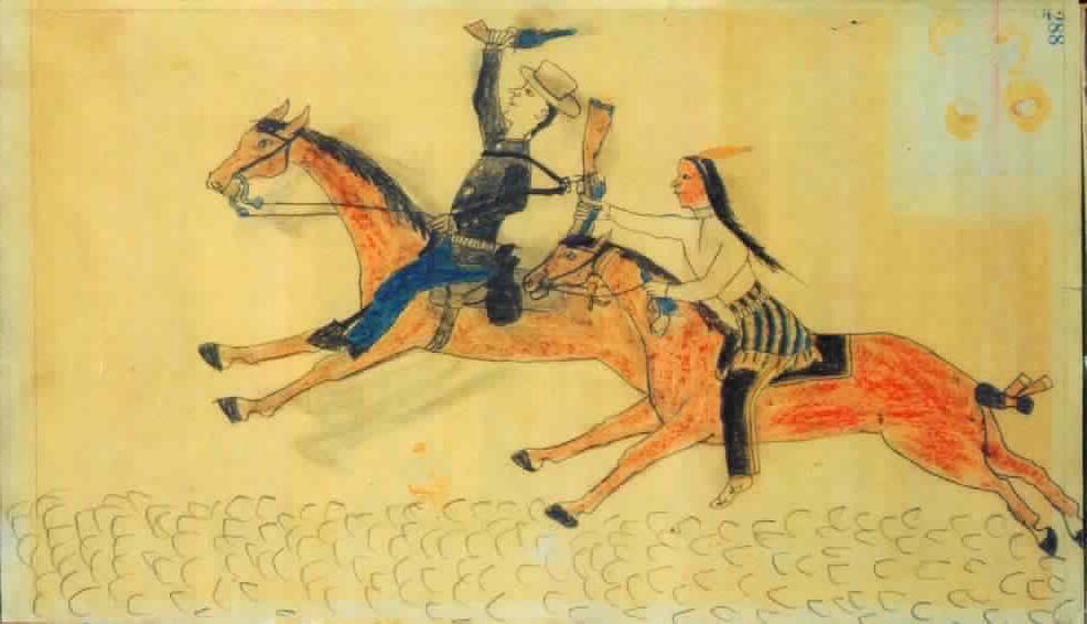 Little Bighorn Battle Ledger Art Woodenleg
