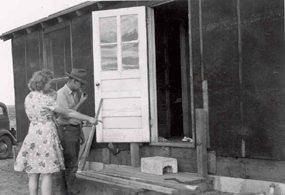 Barrack in use by homesteaders.