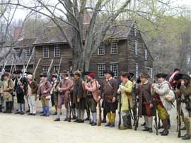 Militia paraded in front of Hartwell Tavern