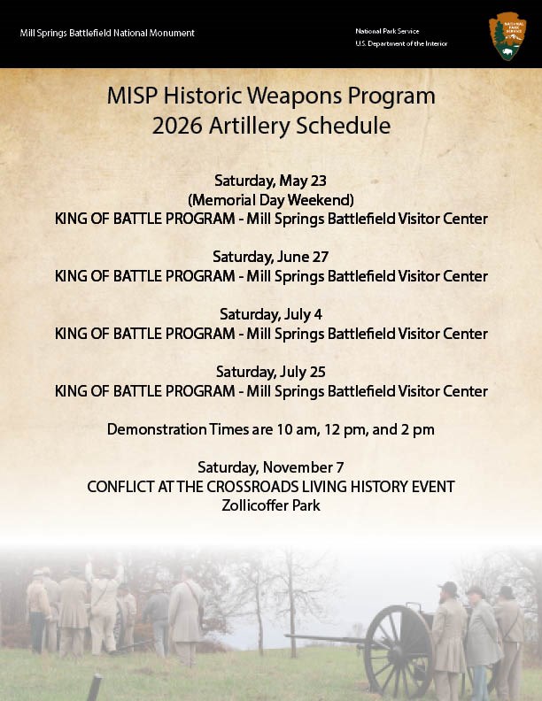 A schedule of cannon demonstrations for 2026