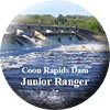 The Coon Rapids Dam Junior Ranger button.