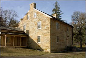 The stone Sibley House was the home of the first Minnesota governor and a thriving fur trade location.