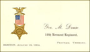 Private George M. Douse's Card